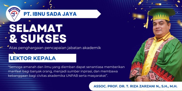 PT Ibnu Sada Jaya Ucapkan Selamat atas Penghargaan Jabatan Akademik Lektor Kepala Prof. Dr. T. Riza Zarzani